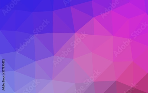 Light Pink, Blue vector polygon abstract backdrop. Triangular geometric sample with gradient. New texture for your design.