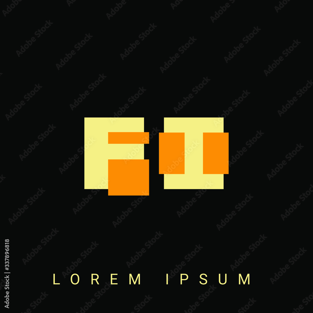 Modern creative shaped FI, IF, F, I logo. Initial Logo Designs Templete with Black Background. Vector Illustration Modern creative shaped FI, IF, F, I logo. Initial Logo Designs Templete with Black Background. Vector Illustration