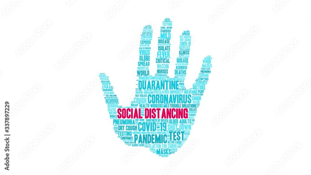 Social Distancing animated word cloud on a white background. Social Distancing animated word cloud on a white background.