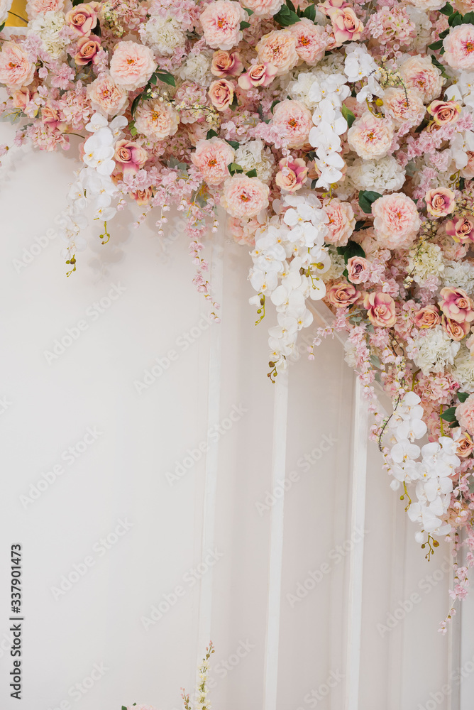 flower background, backdrop wedding decoration, rose pattern, colorful  background, bunch of flower Stock Photo | Adobe Stock