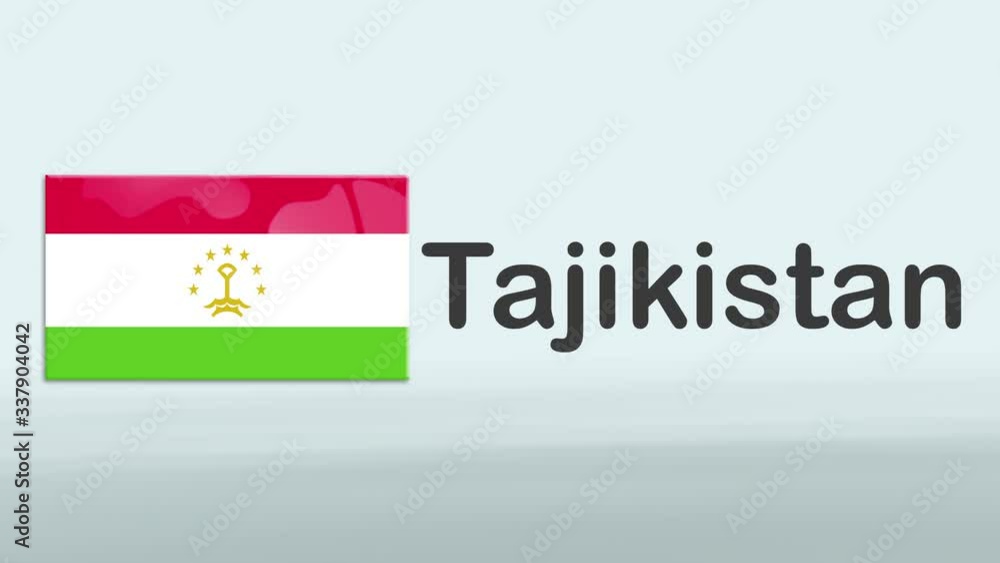 3d Presentation promo intro in white background with a colorful ribon of the flag and country of Tajikistan 3d Presentation promo intro in white background with a colorful ribon of the flag and country of Tajikistan