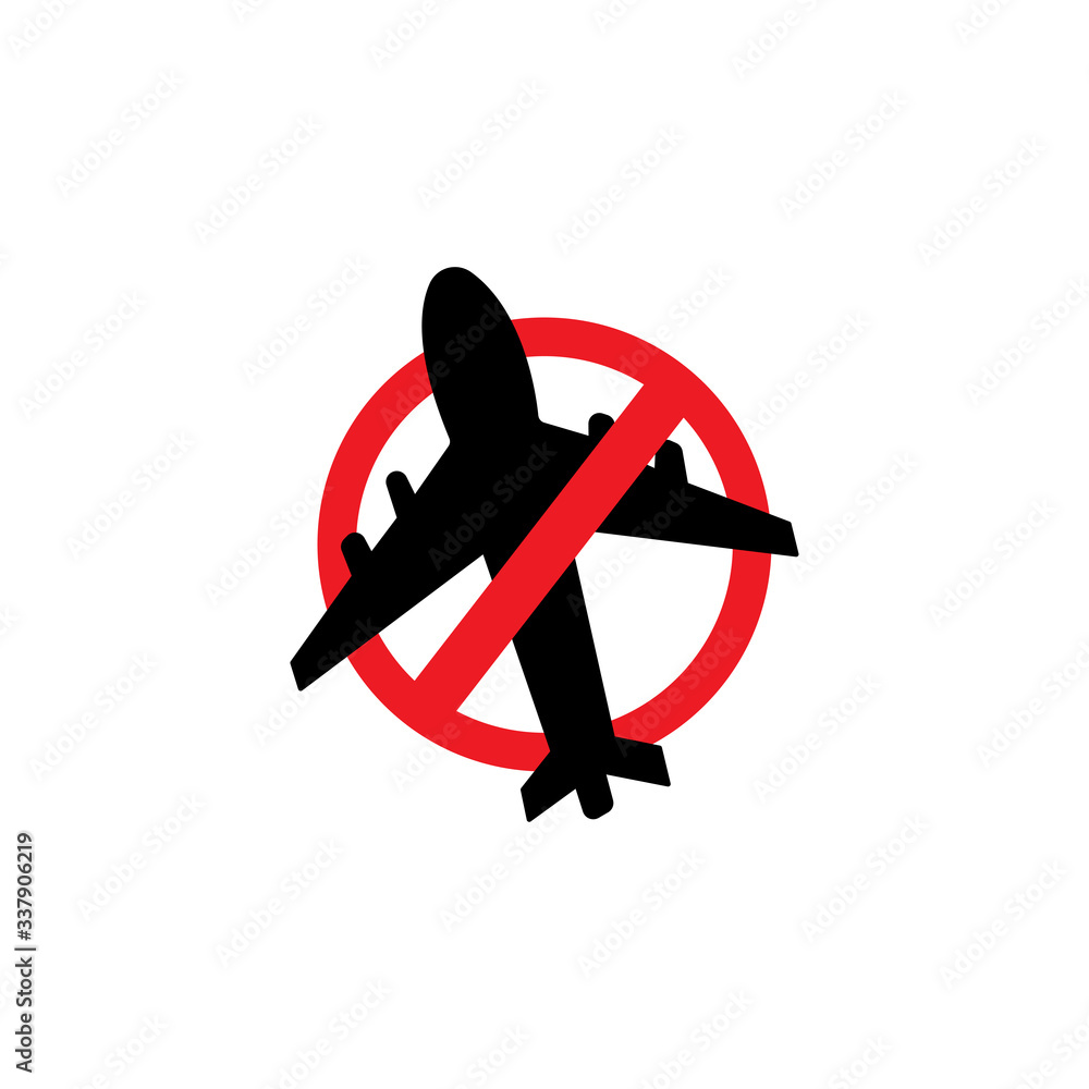 No plane icon illustration isolated vector sign symbol No plane icon illustration isolated vector sign symbol
