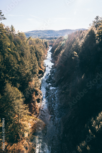 Quechee Gorge Vermont river in valley photo