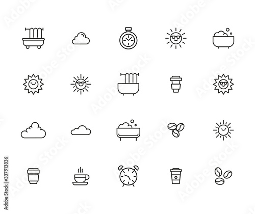 Icon set of morning.