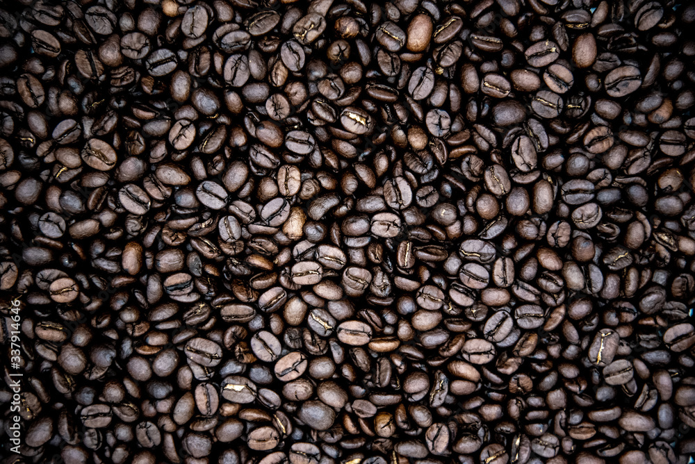 Obraz premium Roasted Coffee Bean Background Texture