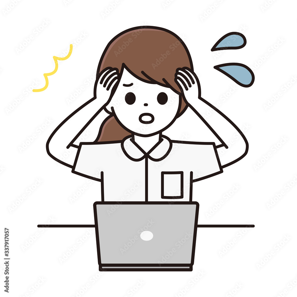 看護師 ナース パソコン イラスト