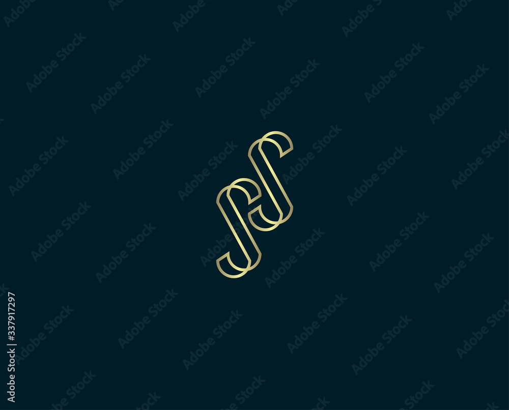 Fototapeta premium initial Letter S and S logo, line style letter logo design template, vector illustration