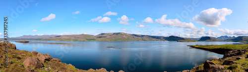 Calm lake in iceland landscape