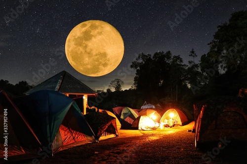 Camping on full moon night