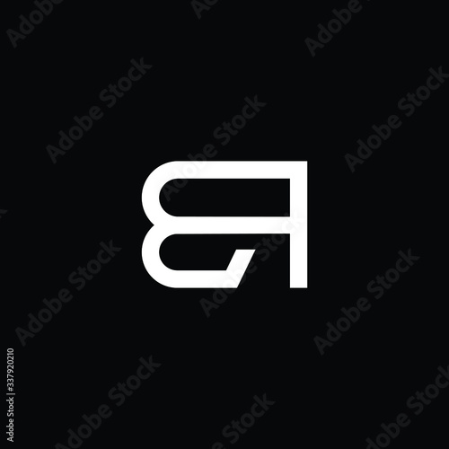 Free Download Minimal elegant monogram art logo. Outstanding professional trendy awesome artistic BR RB AB BA initial based Alphabet icon logo. Premium Business logo White color on black background - GFXLoad