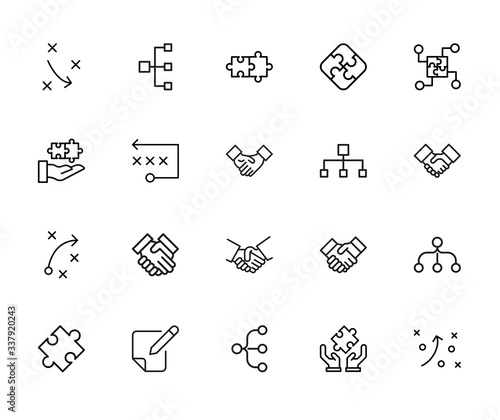 Vector line icons collection of project.