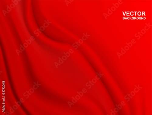 Abstract background . Red fabric wavy folds of grunge silk or satin .light and shadow .Vector.