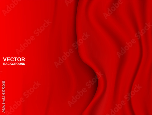 Abstract background . Red fabric wavy folds of grunge silk or satin .light and shadow .Vector.