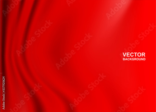 Abstract background . Red fabric wavy folds of grunge silk or satin .light and shadow .Vector.