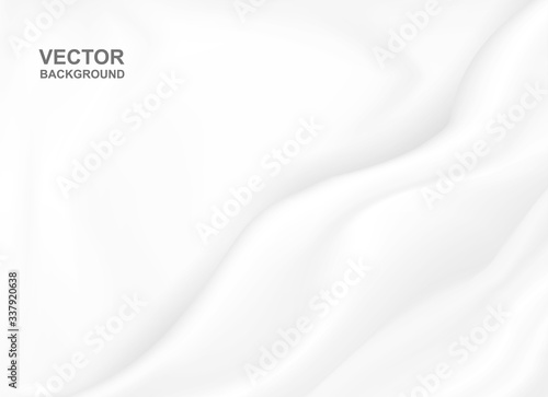 Abstract background . White fabric wavy folds of grunge silk or satin .light and shadow .Vector.
