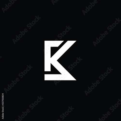 Minimal elegant monogram art logo. Outstanding professional trendy awesome artistic KS SK initial based Alphabet icon logo. Premium Business logo White color on black background