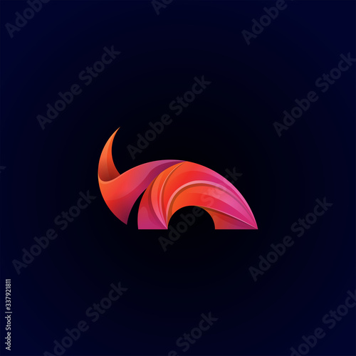awesome colorful rhino premium logo template