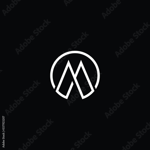 Minimal elegant monogram art logo. Outstanding professional trendy awesome artistic MO OM initial based Alphabet icon logo. Premium Business logo White color on black background