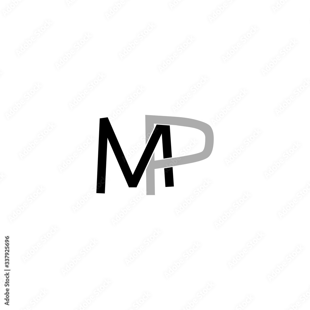 Letter M and letter P or MP icon isolated on white background Letter M and letter P or MP icon isolated on white background