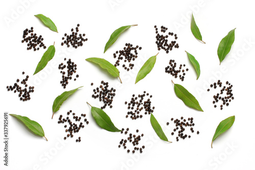 Peppercorns and Lemon Myrtle Leaves