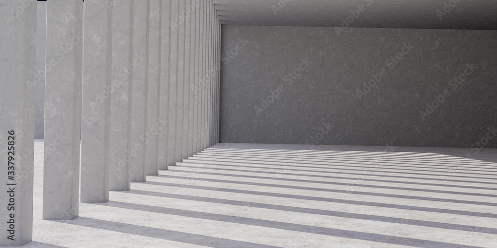 Obraz premium Abstract architecture concrete room interior 3d rendering.