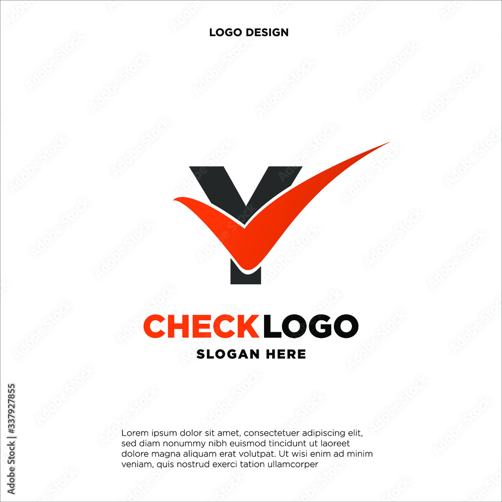 Letter Y Check logo designs concept vector, Initial Checklist logo icon