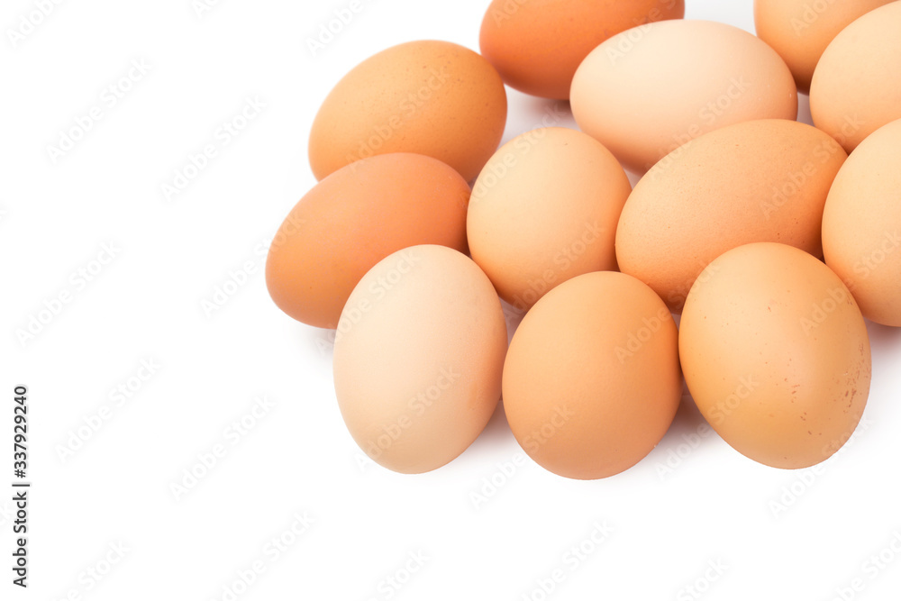 a lot of chicken eggs on a white background a lot of chicken eggs on a white background