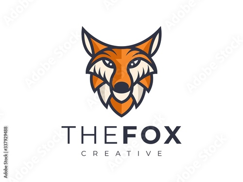 Fox head mascot logo vector template