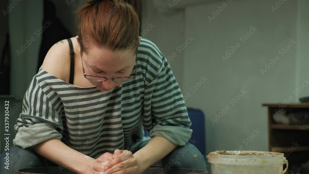 work on the pottery wheel. making pottery work on the pottery wheel. making pottery