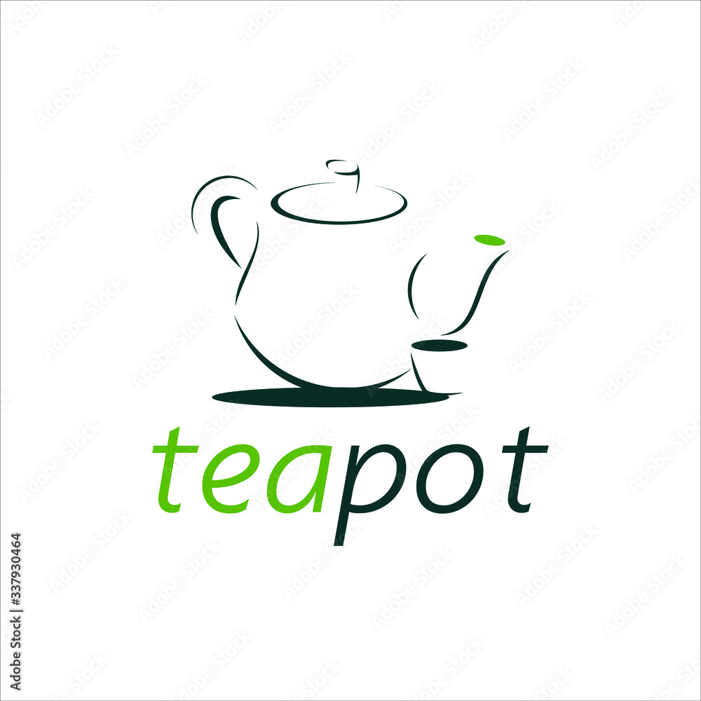 simple tea pot vector for drink and beverage logo design template simple tea pot vector for drink and beverage logo design template