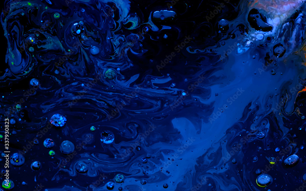 Blue watercolor ink in oil water. Cool trending screensaver. Blue watercolor ink in oil water. Cool trending screensaver.