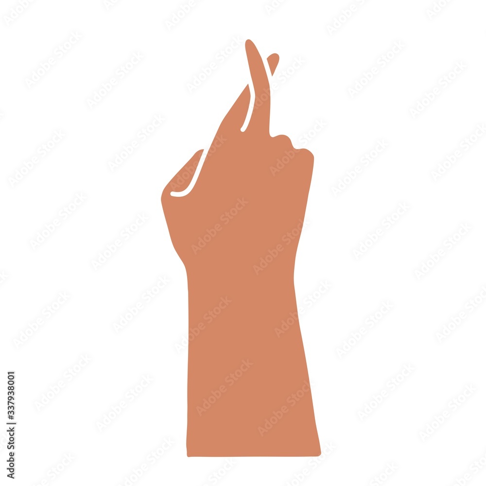 Cross your fingers gesture, hand silhouette isolated vector. Flat clip art for design. Cross your fingers gesture, hand silhouette isolated vector. Flat clip art for design.