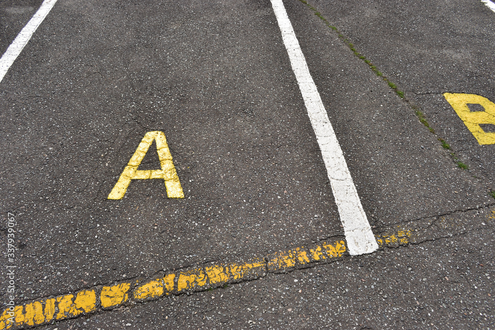 Image of Alphabet-waved parking lot