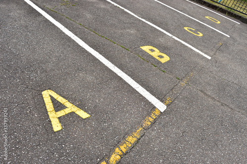 Image of Alphabet-waved parking lot