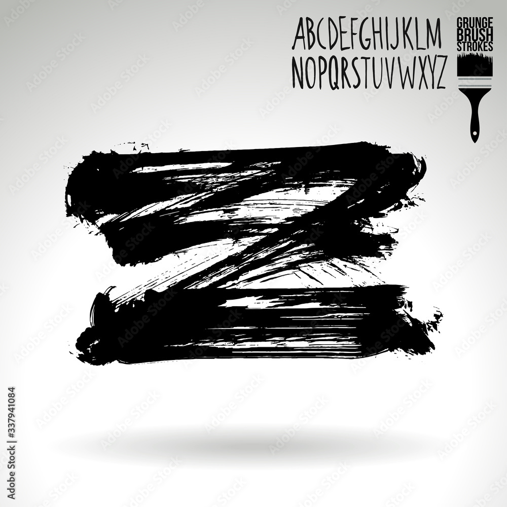 Black brush stroke and texture. Grunge vector abstract hand - painted element. Underline and border design. Black brush stroke and texture. Grunge vector abstract hand - painted element. Underline and border design.