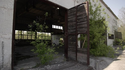 Wallpaper Mural Chernobyl Exclusion Zone. Abandoned Zymovyshche Kolkhoz Farm. Wide Dolly Backward Shot Torontodigital.ca