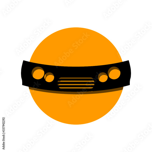Front bumper icon isolated on white background