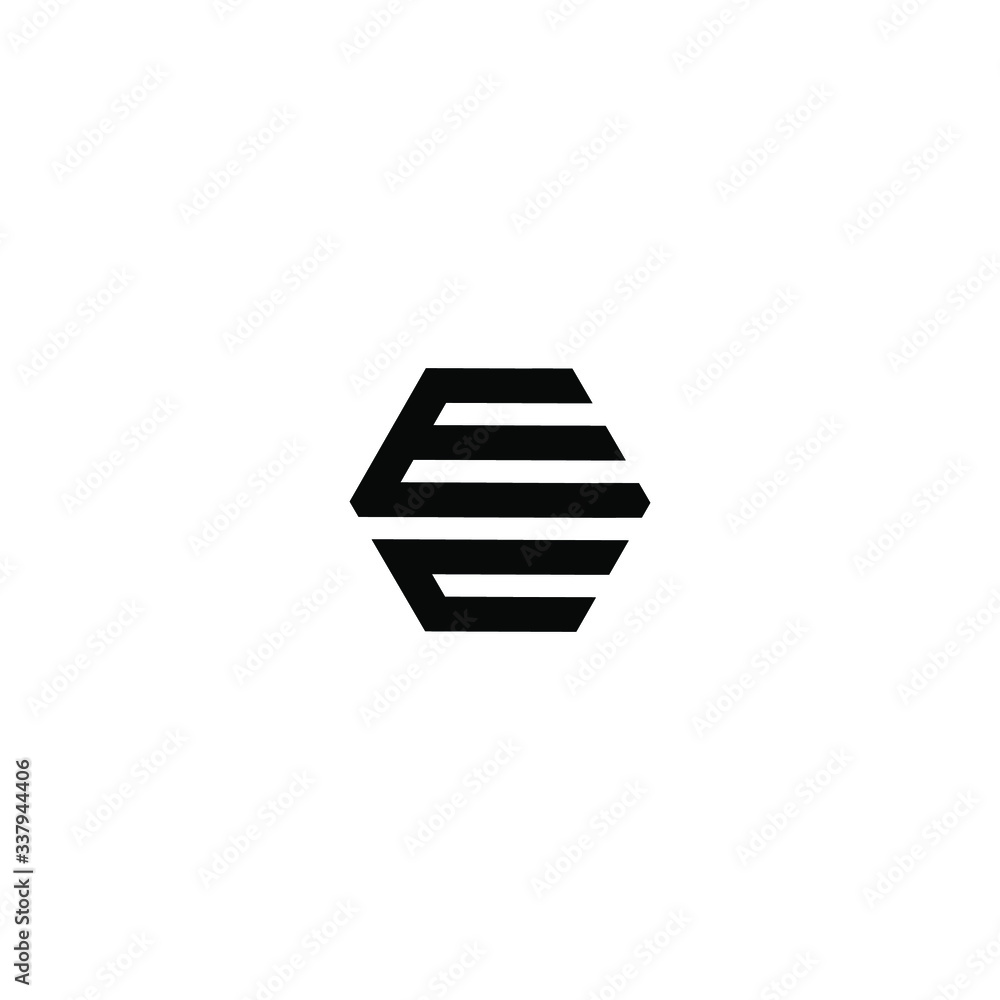 ec letter vector logo abstract - obrazy, fototapety, plakaty 