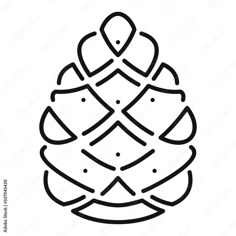 Toy pine cone icon. Outline toy pine cone vector icon for web design isolated on white background