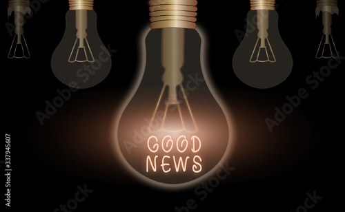 Word writing text Good News. Business photo showcasing Someone or something positive Encouraging uplifting or desirable photo