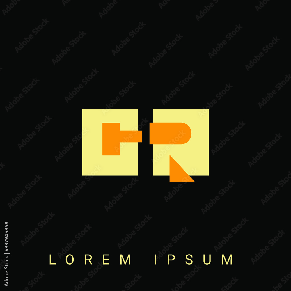 Fototapeta premium Modern creative shaped GR, RG, G, R logo. Initial Logo Designs Templete with Black Background. Vector Illustration
