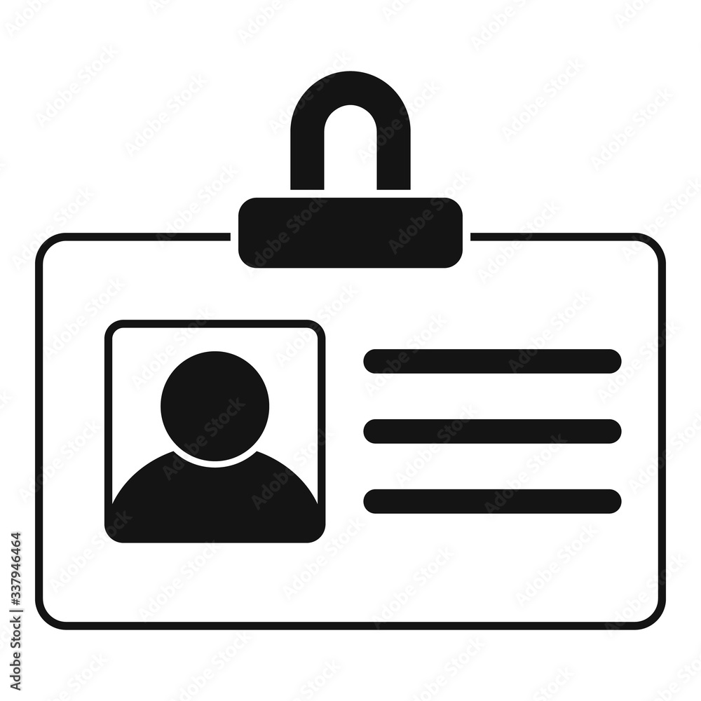Police id card icon. Simple illustration of police id card vector icon for web design isolated on white background Police id card icon. Simple illustration of police id card vector icon for web design isolated on white background