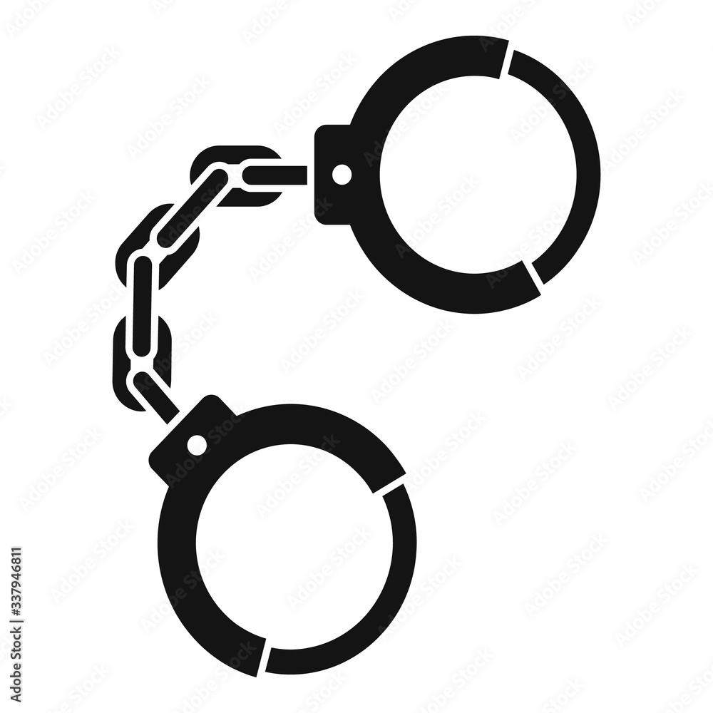 Handcuffs icon. Simple illustration of handcuffs vector icon for web design isolated on white background Handcuffs icon. Simple illustration of handcuffs vector icon for web design isolated on white background