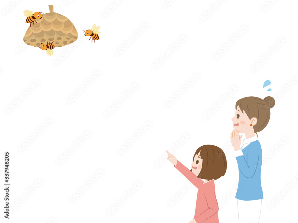 スズメバチの巣を見つけた親子のイラスト Stock Vector Adobe Stock スズメバチの巣を見つけた親子のイラスト Stock Vector Adobe Stock