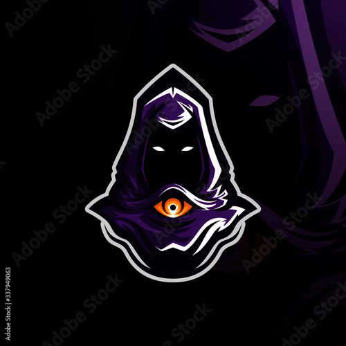 Warlord with Purple Hood esport logo gaming