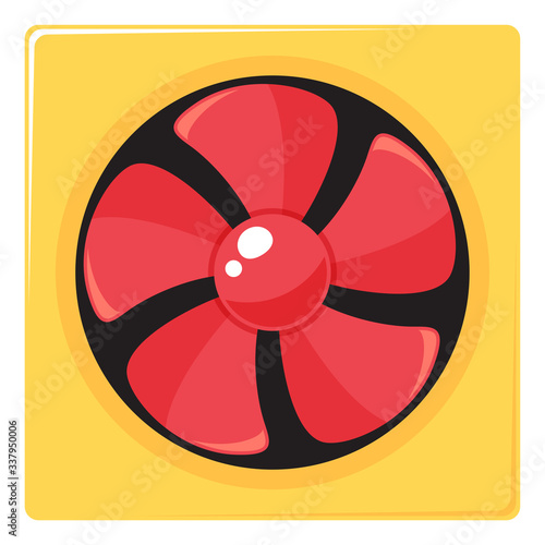 換気扇イラスト_赤_黄色