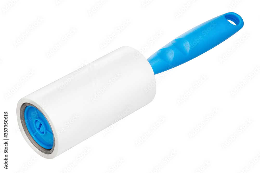 Blue cleaning roller, isolated on white background Blue cleaning roller, isolated on white background