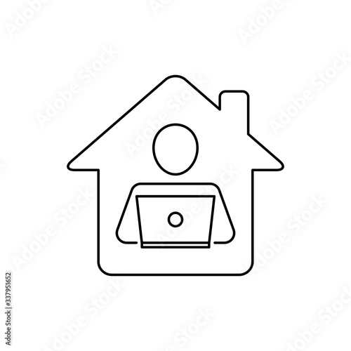 Remote work, work from home icon