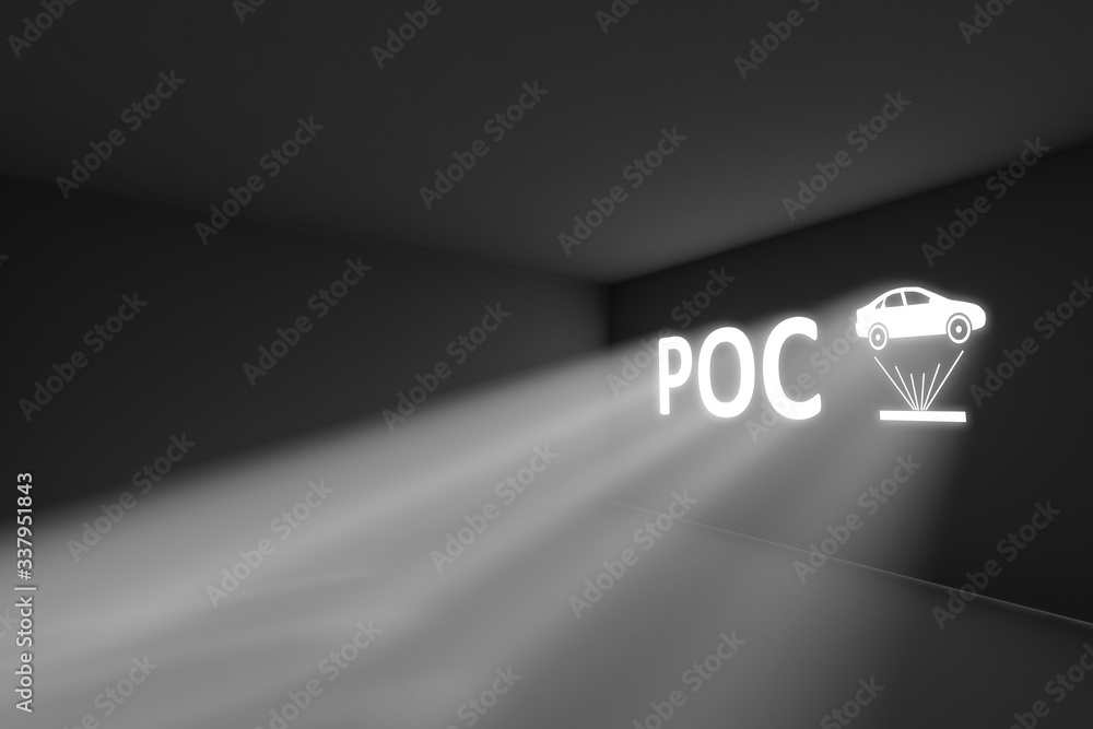 Fototapeta premium POC rays volume light concept 3d illustration