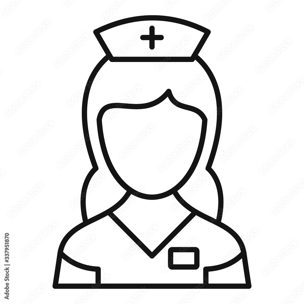 Medic nurse icon. Outline medic nurse vector icon for web design isolated on white background